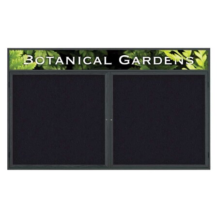 United Visual Products Double Door Indoor Enclosed Easy Tack Bo UV331EZ-BLACK-GOLD